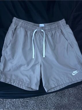 Nike Light Taupe Drawstring Swim/Active Shorts